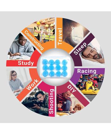 Silicone Earplugs - Soft Reusable Waterproof Noise Suppression for Swimming Sleeping Shooting Airplanes & Concerts - Buy Now in Blue - Buy Online on GoSupps.com