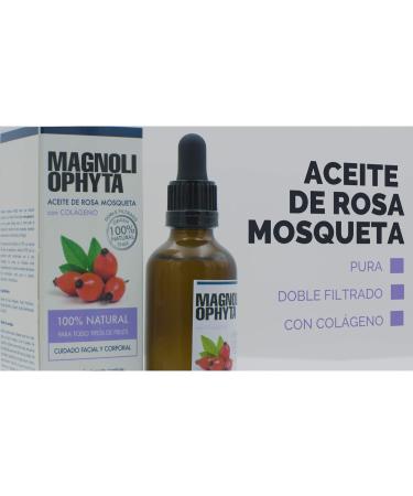 Magnoliophyta | Rose Hip Oil with Collagen | 50 ml | Body and Face Oil | All Skin Types | Regenerates and Nourishes in Depth | Combats Wrinkles | 100% Natural from Chile - Buy Online on GoSupps.com