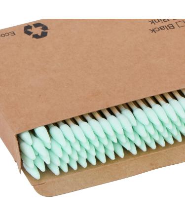 Natural Bamboo Cotton Swabs - Eco-Friendly Biodegradable Plastic-Free Ear Cleaning & Makeup Sticks (100 Pcs Green) - Buy Online on GoSupps.com