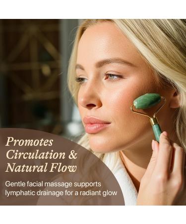 Jade Roller for Face - Smoothes Fine Lines & Wrinkles Valentines Day Gifts Massager Skin Care Tools with Small Eye Roller for Puffy Eyes De-Puffing & Firming Facial Tool Self Care Gifts for Women - Buy Online on GoSupps.com