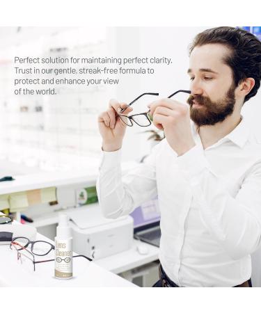 Eyeglass Cleaner Spray Kit - Gentle Lens Cleaner for Eyeglasses Sunglasses & Screens | 1.7 fl oz Microfiber Cloth Included - Buy Online on GoSupps.com