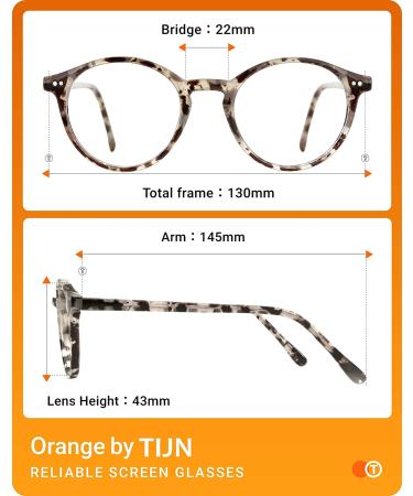 TIJN Blue Light Blocking Glasses | Vintage Round Rim Frame Eyeglasses | Marble Tortoise Design for Men and Women - Buy Online on GoSupps.com