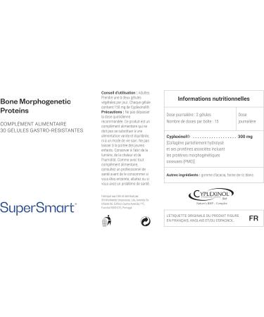 Collag ne Cyplexinol - Contribue la Sant Osseuse et Cartilagineuse - Aide la Cicatrisation et la Reformation des Tissus - Bone Morphogenetic Proteins - Supersmart - Buy Online on GoSupps.com