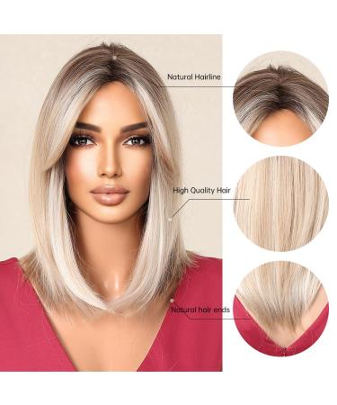 Testar Blonde Shoulder-Length Wig for Women | Layered Bob - 14 Synthetic Heat-Resistant Glueless Wig for Daily Use - Buy Online on GoSupps.com