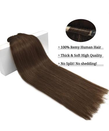 Doores Clip-In Extensions - 30cm 12 Inch Real Hair - Chocolate Brown #4 - 7 Piece 80g Remy Human Hair Extensions for Thick Natural Look - Buy Online on GoSupps.com