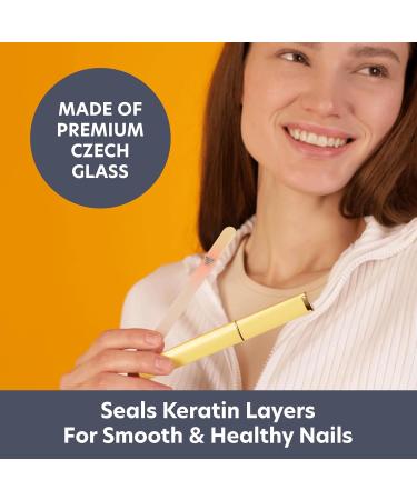 Bona Fide Beauty Czech Glass Nail File - Soft Gold & Orange - High Grit Crystal Nail File - Ideal Gift for Women - Buy Online on GoSupps.com