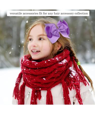 Ribbon Hair Bows Clips Barrettes 6 inch Large Spiral Ribbon Bow Hair Clips Long Ponytail Barrette Light Fine Hairbows Accessories for Toddler Teens Girls Purple - Buy Online on GoSupps.com