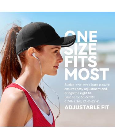 Gisdanchz Women's Adjustable Baseball Cap with Ponytail Hole - Performance Black Cap (55-57) | International Shipping Available - Buy Online on GoSupps.com