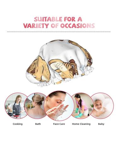 Comical Dog Printed Shower Cap for Women - Waterproof, Fits All Head Sizes and Hair Textures - Buy Online on GoSupps.com
