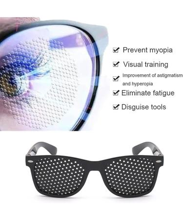 3 Pieces Eye Trainers: Perforated Glasses for Vision Improvement & Relaxation | Foldable & Comfortable Black Raster Glasses - Buy Online on GoSupps.com