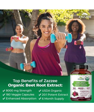 Zazzee Herbal B Pressure Support Bundle | 50:1 Grape Seed Extract Capsules Plus 20:1 Organic Beet Root Capsules | Non-GMO Vegan & ISO Lab Tested (180 Servings Each) - Buy Online on GoSupps.com