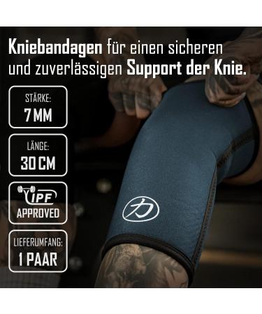 Strength Shop 7mm Neoprene Knee Band for Men & Women - Tear-Resistant IPF Competition Knee Sleeves for Powerlifting - Gray - Buy Online on GoSupps.com
