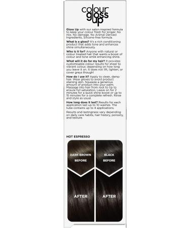 Clairol Colour Gloss Up Instant Toning Gloss Hot Espresso 130ml - Enhance Your Hair Color Instantly - Buy Online on GoSupps.com