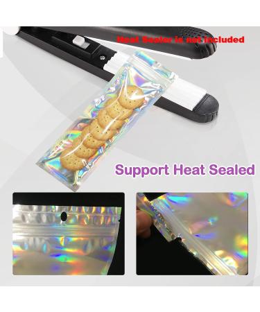 Resealable Foil Pouch Bag 100 PCS  Great for Party Favor Food Storage (Holographic Color  2.7 x 8.6 Inch) 2.4x9 Inch - Buy Online on GoSupps.com