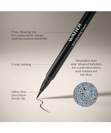 Watier Eye Opening Vegan Liquid Eyeliner Noir Ultra-Thin Brush Tip Precise & Easy Lines Long-Lasting Waterproof Smudge-Proof Alcohol-Free Paraben-Free 0.6 mL - Buy Online on GoSupps.com
