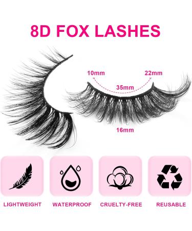 False Eyelashes Cat Eye Lashes Natural Fluffy Wispy Russian Strip Lashes 8D Faux Mink Volume Fox Eye Lashes Handmade Thick Soft Long Dramatic Fake Eyelashes 10 Pairs (HLY06) - Buy Online on GoSupps.com