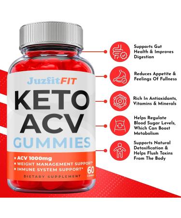 (2 Pack) Juzfit Keto ACV Gummies - Vegan Formula with Apple Cider Vinegar - 120 Gummies - Buy Online on GoSupps.com
