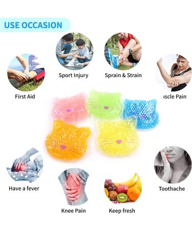 Kids Reusable Ice Pack Bundle - Cute Gel Packs for Injuries, Stress Relief, Breastfeeding - Set of 5 - Buy Online on GoSupps.com