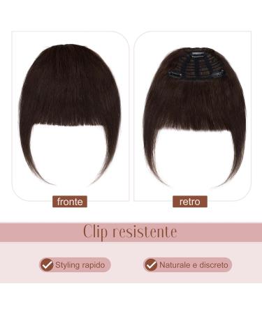 Silk-co One Piece Hair Bangs Fringe Hair Extensions Clip in Human Hair Extension #02 Dark Brown Straight Flat with Temple - Buy Online on GoSupps.com