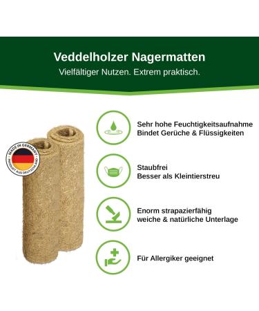 Veddelholzer 3 Hemp Mats for Small Animal Cages | Eco-Friendly Rabbit & Guinea Pig Accessories - Buy Online on GoSupps.com