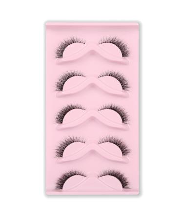 Cat Eye 3D Wispy False Eyelashes - Natural Look, Clear Band, 5 Pairs Pack by Ezreiily - Buy Online on GoSupps.com