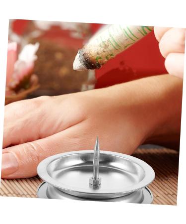 Minkissy Moxibustion Stick Holder - 2 Piece Stainless Steel Incense Rack | Moxa Burning Rack & Incense Finger Burner - Buy Online on GoSupps.com