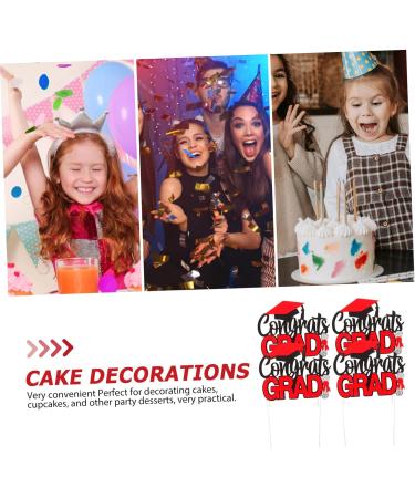 16 pcs Graduation row grad cake topper graduation cake insert 2023 cake toppers Graduation Decorations Class of 2023 Grad Picks snacking cakes cupcake topper appetizer mini Paper Redx4pcs 14X7.5CMx4pcs - Buy Online on GoSupps.com