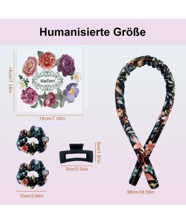 Kaition Heatless Curlers | Dreamy Curls Overnight | Non-Slip Silk Hair Curling Band | DIY Long Hair Styling Set (Floral Black) - Buy Online on GoSupps.com