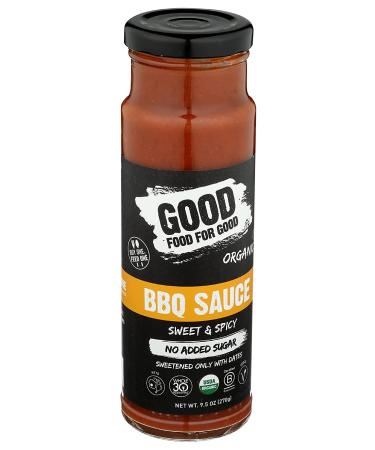 Good Food For Good Organic Sweet & Spicy BBQ Sauce - No Added Sugar, Whole30 Approved, 9.5 Oz - Buy Online on GoSupps.com