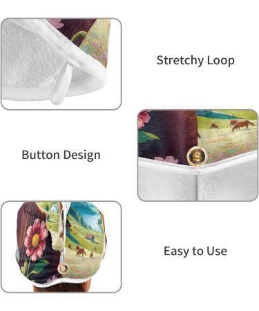 Buy Colorful Daisy Flowers Hair Towels 2 Pack - Super Absorbent Quick Dry Hair Turbans for Women & Girls - Buy Online on GoSupps.com