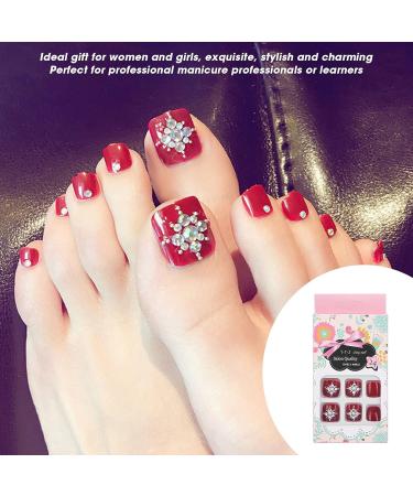 Buy 24 Pcs Artificial Toenails - Full Cover Fake Nails for Women & Girls | Perfect for Parties Weddings & Events - Buy Online on GoSupps.com