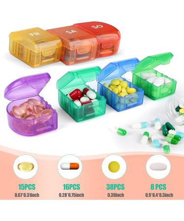 Rainbow 7-Day Tablet Box | Pill Organizer with 7 Divisible Compartments | Handy Moisture-Resistant Medication Storage for Travel - Buy Online on GoSupps.com