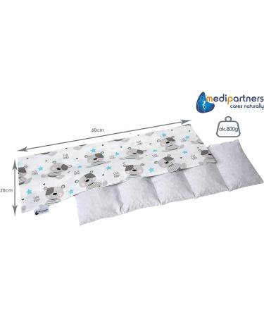 Medi Partners Kirschkernkissen 60x20cm | 800g Eco-Friendly Pillow | 100% Cotton | Warming & Cold Therapy | Removable Teddy Cover - Buy Online on GoSupps.com