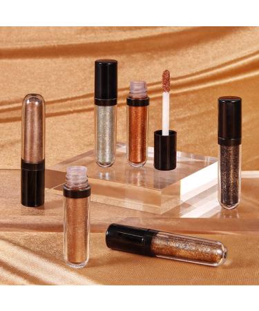 6Pcs Liquid Glitter Eyeshadow & Eyeliner Set - Silver & Gold Palette | Shimmer, Sparkle, and Metal Glitter Eyeshadow Sticks - Longwear Formula - Buy Online on GoSupps.com