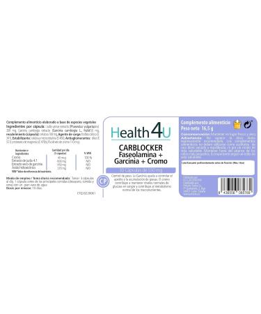 H4U Carblocker Faseolamina + Garcinia 30 Capsules - Effective Weight Loss Supplement - International Shipping Available - Buy Online on GoSupps.com
