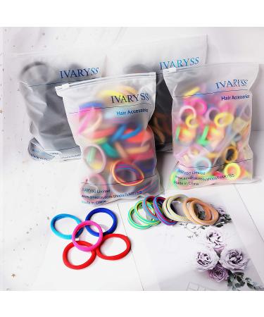 IVARYSS 50 Pcs Neutral Colors Large Thick Hair Ties for Women - Cotton Seamless Elastic Fabric Bands - Buy Online on GoSupps.com