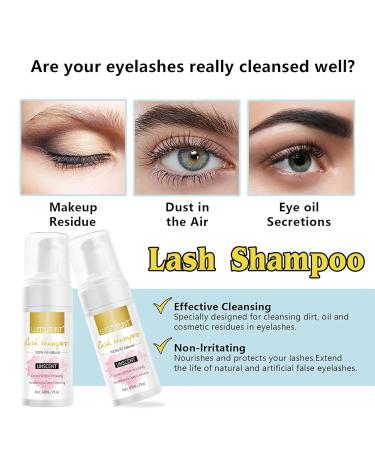 Eyelash Extension Cleanser & Shampoo Kit | USB Mini Fan & Brush | 60ML Lash Mousse - Portable & Rechargeable (Pink - Buy Online on GoSupps.com