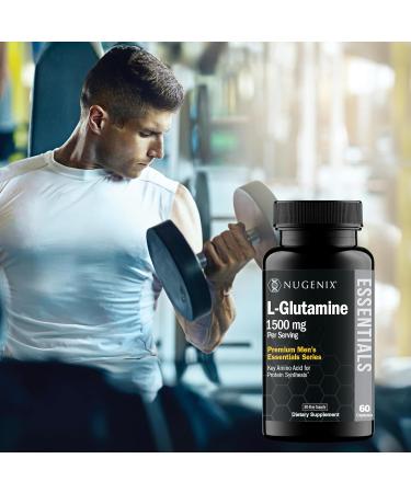 Nugenix Essentials L-Glutamine 1500mg 100% Botanical L-Glutamine Amino Acid Protein Synthesis Supports Cellular Function 60 Capsules 60 Count (Pack of 1) - Buy Online on GoSupps.com