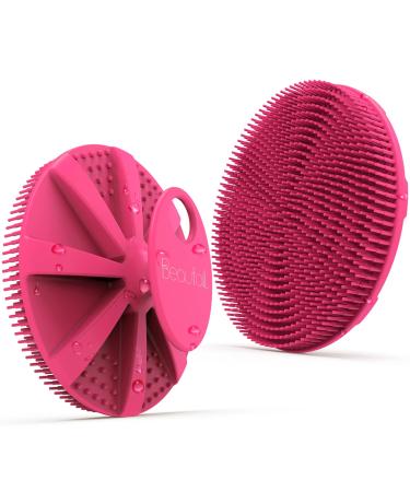 Beautail silicone body brush shower brush made of silicone gentle peeling brush body peeling brush bathing brush more hygienic than luffa for women men sensitive skin 1 piece rose