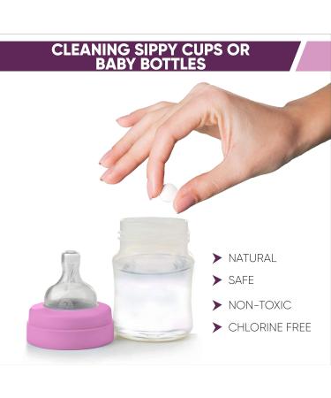 Baby Water Bottle Cleaning Tablets - 30 Pack Natural Cleaner for Milk Bottles & Tumbler - Eco-Friendly & Individually Packed - Buy Online on GoSupps.com