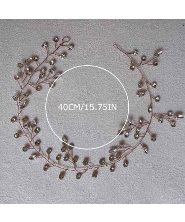 Cubahop Bride Wedding Hair Vines Bridal Crystal Headband Rhinestones Headpieces Hair Accessories for Women and Girls (Rose Gold) - Buy Online on GoSupps.com
