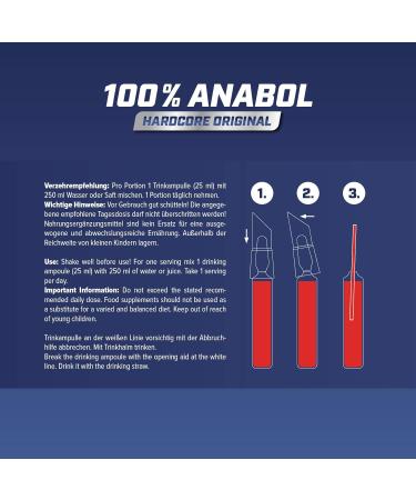 Energybody 100% Anabolic Amino Acids Complex - High-Dose Liquid 30x25ml Ampoules for Muscle Building | EAAs BCAAs & Vitamins - Black Currant Flavor - Buy Online on GoSupps.com