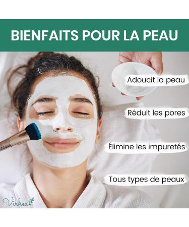  virhea White Clay Powder 100g - Acne Face Mask - Natural Face Care for Sensitive Skin - Kaolin Surfine Clay - Purifying Face Mask for Men and Women - Buy Online on GoSupps.com