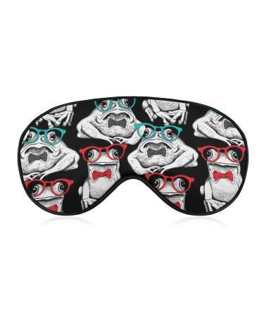 Funny Frogs Sleep Mask Eye Cover for Sleeping Blindfold with Adjustable Strap Blocks Light Night Travel Nap for Men Women