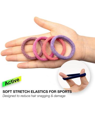 Basic Sense Gym Hair Ties - Unique Soft Jersey Bobbles Strong Hold Seamless Elastics Metal-Free for Active Lifestyles Pink - Buy Online on GoSupps.com