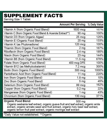 PlantFusion Organic Multivitamin for Men - One Daily Whole Food Blend Men's Multivitamin - Vegan Non-GMO Gluten Free & Dairy Free - 30 Tablets (1 Month Supply) 30 Count (Pack of 1) - Buy Online on GoSupps.com