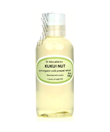 Dr Adorable - 4 oz - Kukui Nut Oil - 100% Pure Natural Organic Cold Pressed