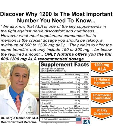 Neuropathy Support Supplement with 1200 mg HP-99 Alpha Lipoic Acid - Max Strength ALA Nerve Formula for Feet Hands Fingers Legs - Ultra Potent 18 in 1 Natural Nerve Vitamins - 180 Capsules 180 Count (Pack of 1) - Buy Online on GoSupps.com