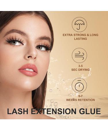 Extra Strong Eyelash Extension Glue - 5ml Smokeless Formula for Sensitive Eyes | 6-7 Week Hold | Professional Quality Eyelash Glue - Buy Online on GoSupps.com