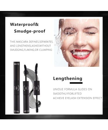 Mimore Double Effect Thick Mascara Natural Thick Waterproof Makeup Mascara Thick Thickening Lengthening False Eyelash Effect Mascara Black Mascara No Smudging Lasting All Day - Buy Online on GoSupps.com